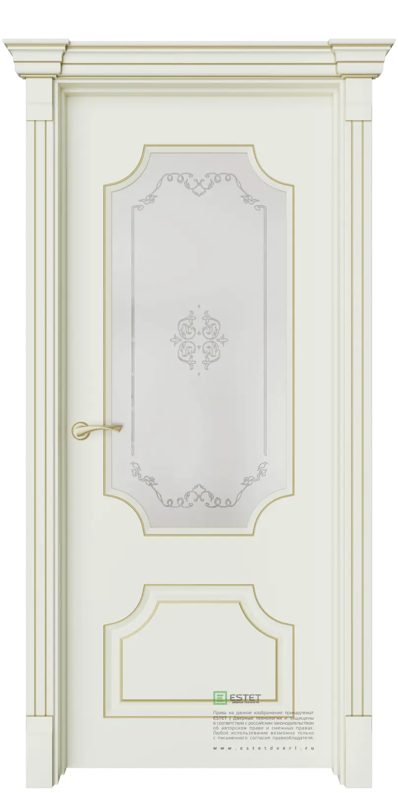 Межкомнатная дверь Руан-2 Ваниль Слоновая кость