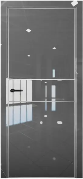 Межкомнатная дверь Pt 3 Платина АL Crystall Gray