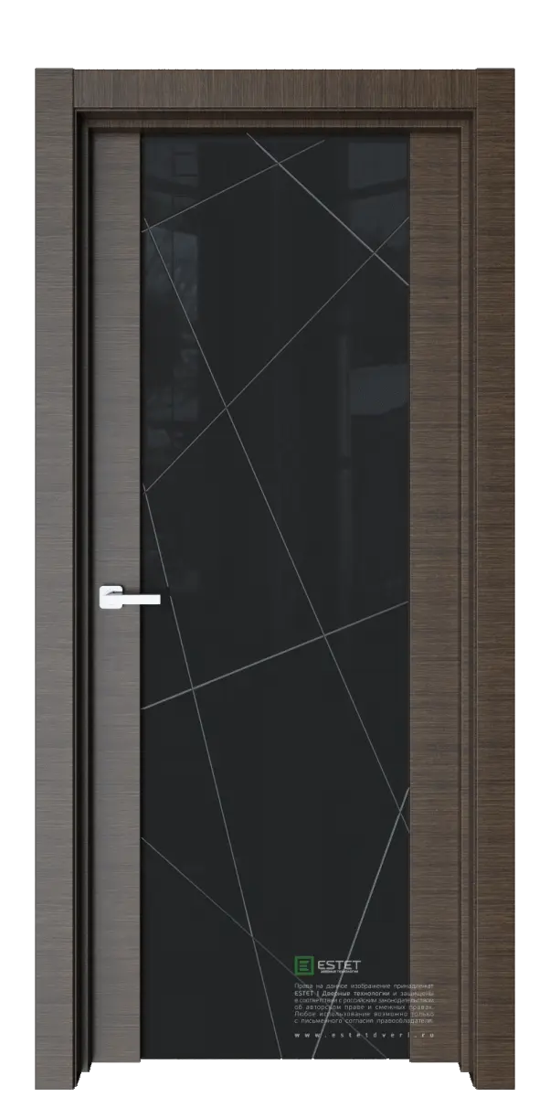 Межкомнатная дверь Е7 корица, гравировка Р1 Венге