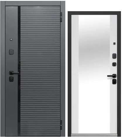 Входная дверь с шумоизоляцией Luxor 2 МДФ Горизонталь Зеркало