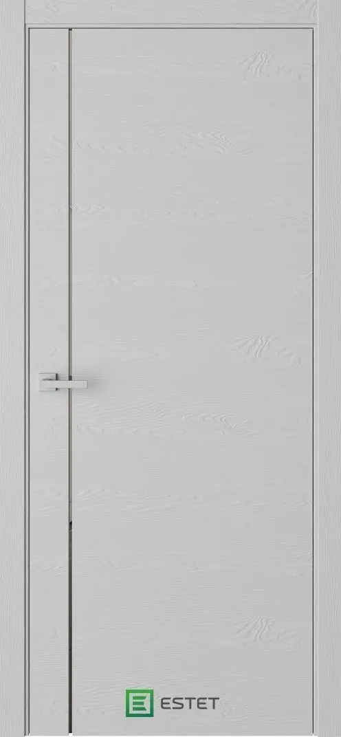 Межкомнатная дверь Вейс В11 Ясень грау горизонт Графитовое зеркало Светло-серый