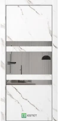 Межкомнатная дверь Урбан 6 Мрамор бьянка Мрамор бьянка Зеркало