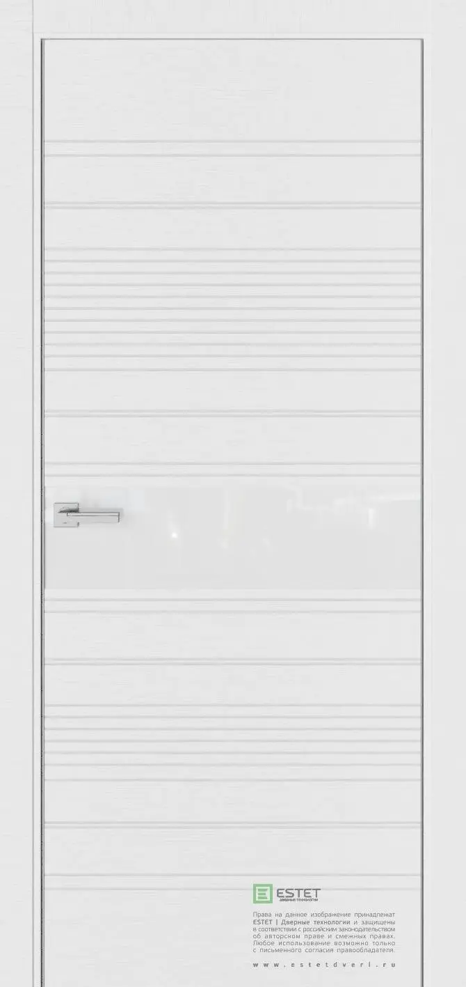 Межкомнатная дверь Урбан 11 Белый горизонт Белый с текстурой Лакобель Аляска