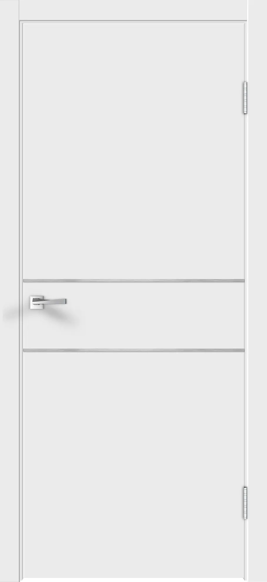 Дверь FLAT Н2 УФ-эмаль, хром молдинг