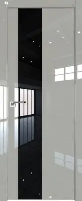 Межкомнатная дверь 19LE АL Галька Люкс ст.Lacobel черный лак