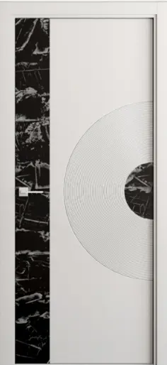 Межкомнатная дверь Каррара-4 (круг) RAL9003 Белый