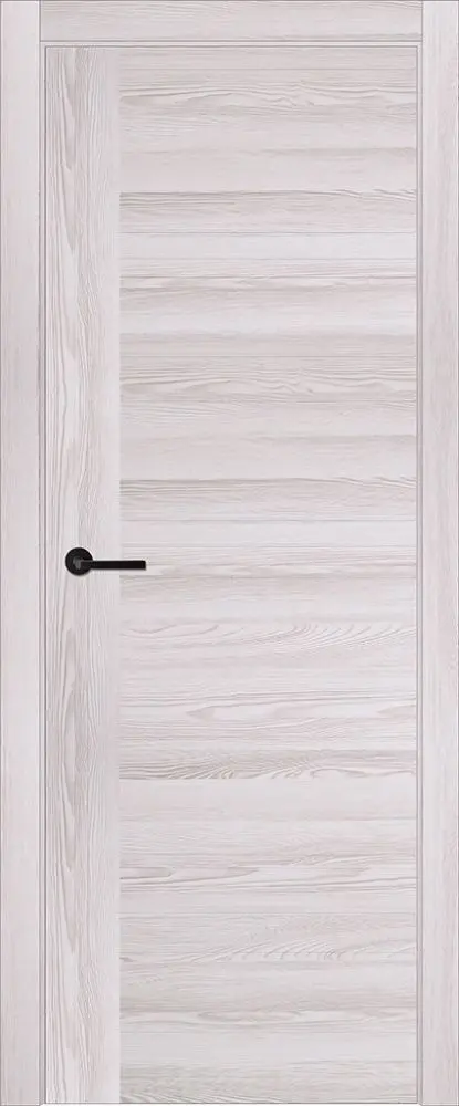 Межкомнатная дверь Титан ПГ черная кромка Ясень пепельный Светло-серый