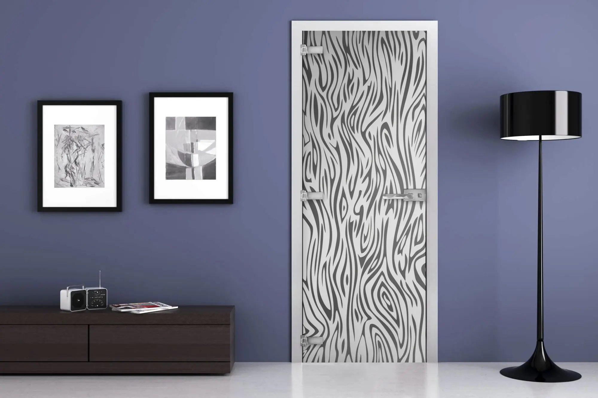 Дверь стеклянная MG-35 Графит матовое