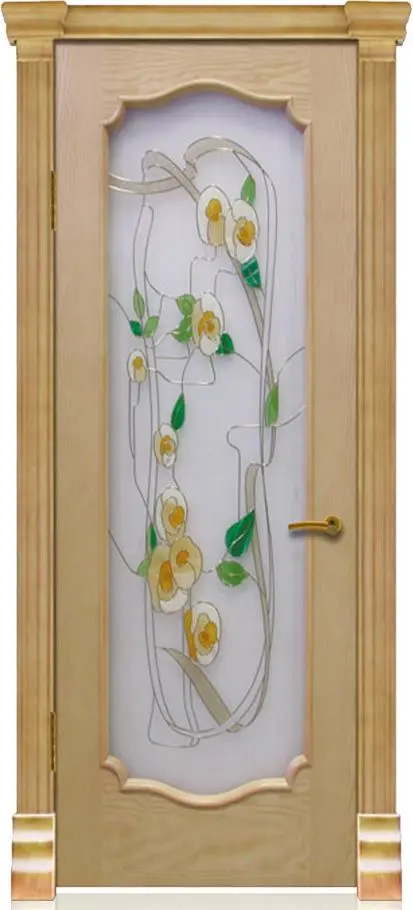 Межкомнатная дверь Анкона 2 "Букет", шпон: ясень тон 4 Дуб