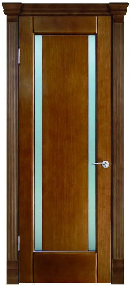 Межкомнатная дверь Реджина-2 белое матовое стекло, шпон: анегри тон 1 Темный Анегри