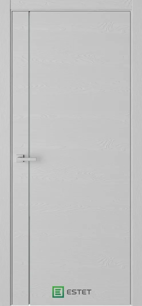 Межкомнатная дверь Вейс В11 Ясень грау горизонт Белый Триплекс Светло-серый