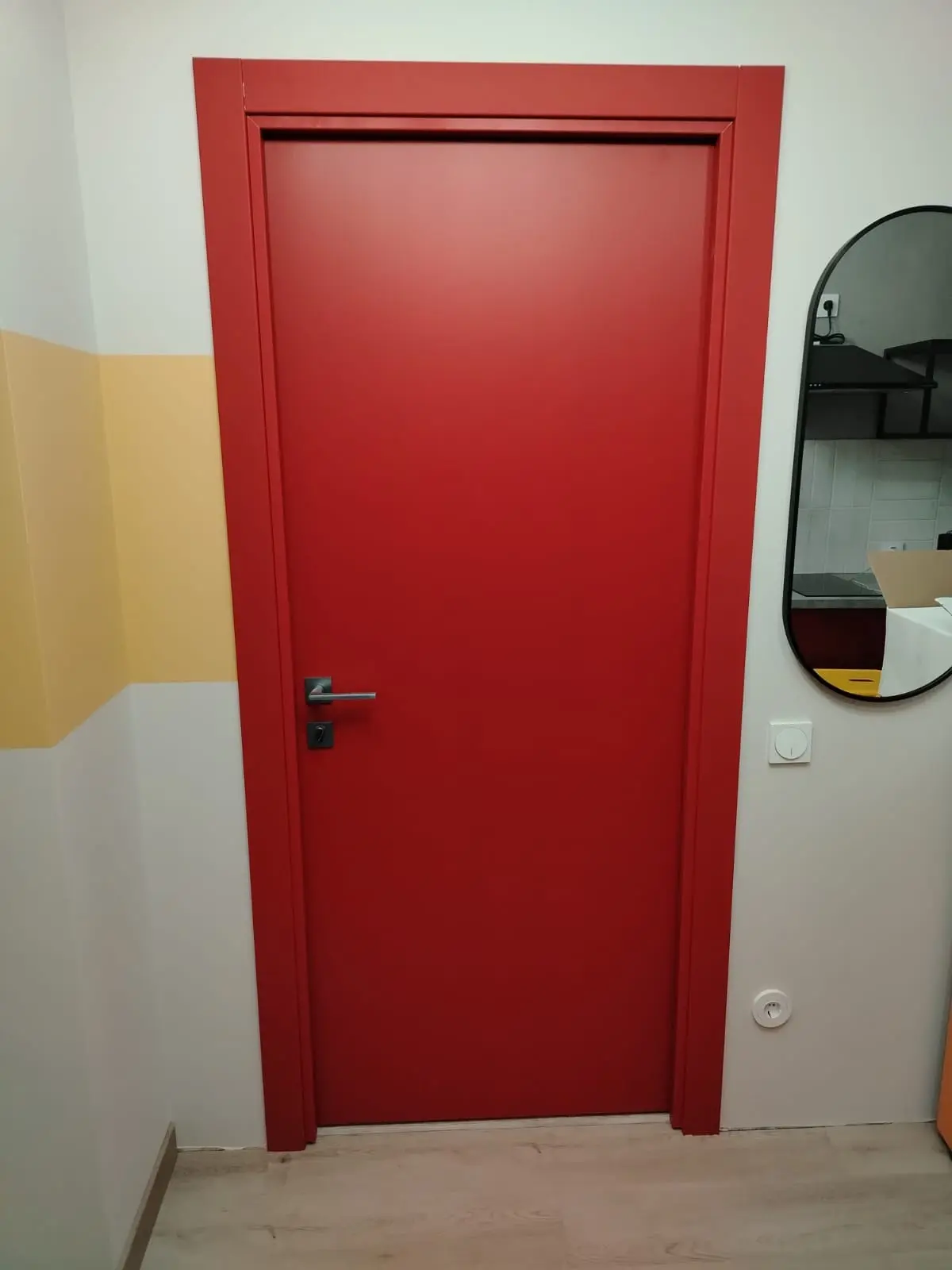 Межкомнатная дверь КОЛОР Гладкое RAL3020 Красный