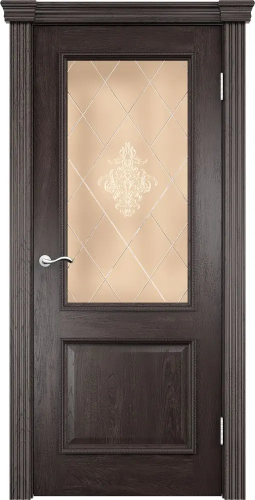 Межкомнатная дверь Лорд ПО Дуб патинированный + патина шоколад Венге