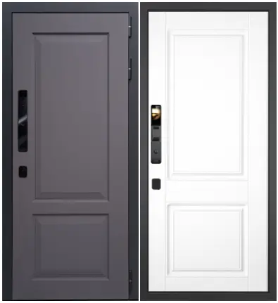 Входная дверь с электронным замком Гранит Шебби Смарт с панелью 035