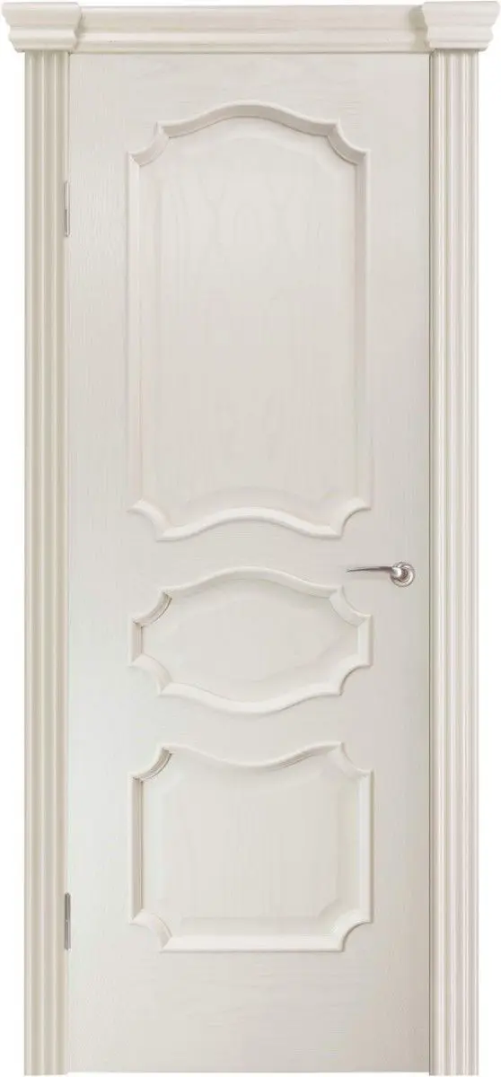 Межкомнатная дверь Аликанте ПГ, шпон: ясень тон 6 белый Белый