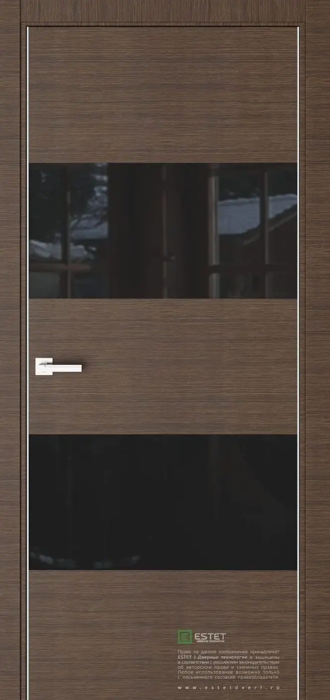 Межкомнатная дверь Урбан 5 Корица Темно-коричневый Лакобель черный