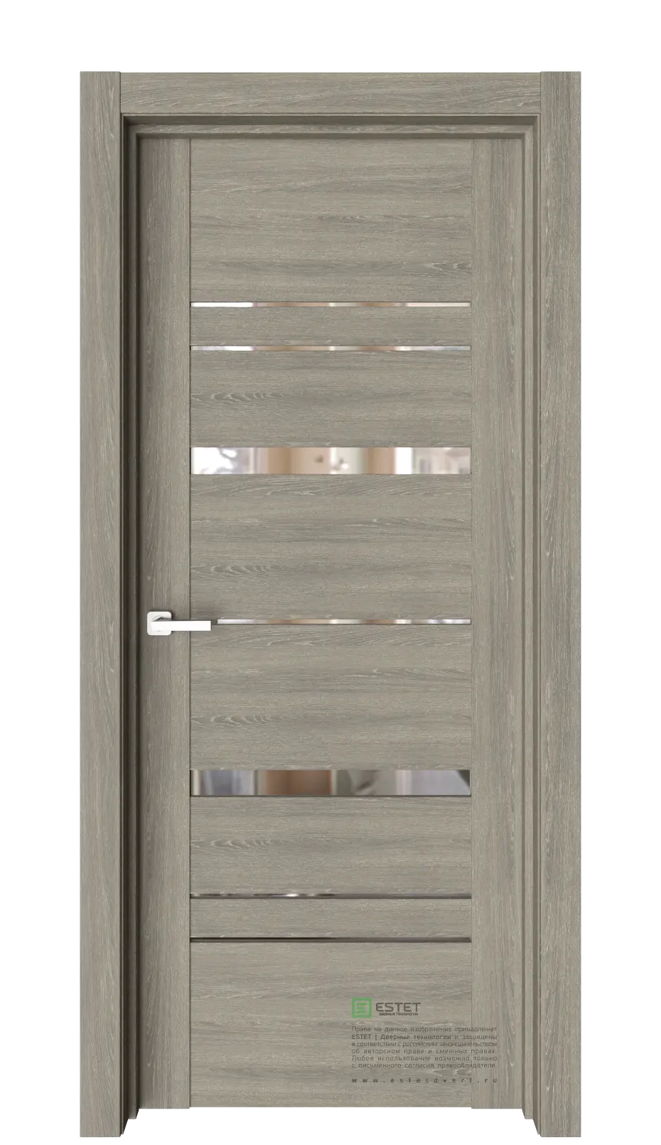 Межкомнатная дверь Версо В11 Орех мраморный Темно-серый Зеркало