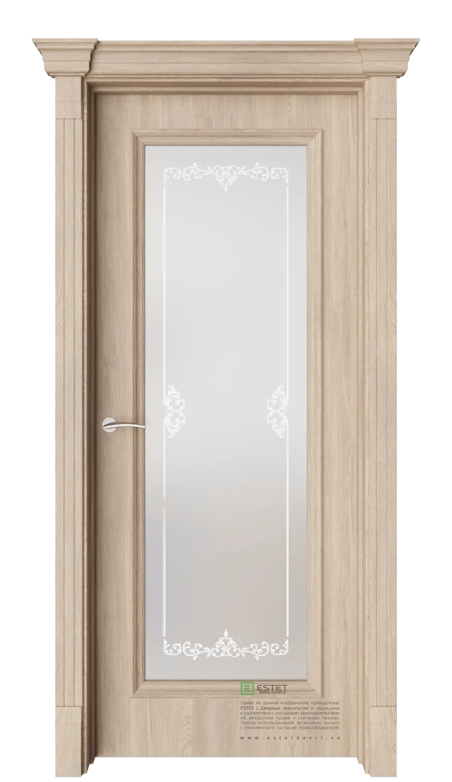 Межкомнатная дверь GE2 Брандо Дуб Сатинат белое сияние 2