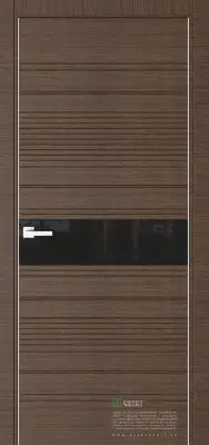 Межкомнатная дверь Урбан 11 Корица Темно-коричневый Лакобель черный