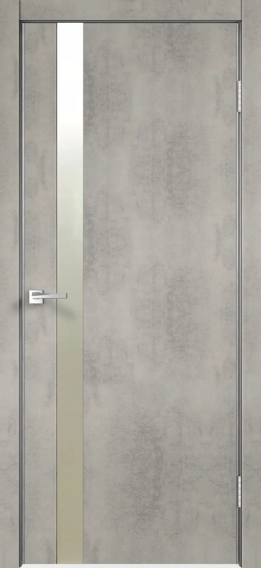 Межкомнатная дверь TECHNO Z1 Муар светло-серый ст. зеркало матированное Светло-серый Зеркало