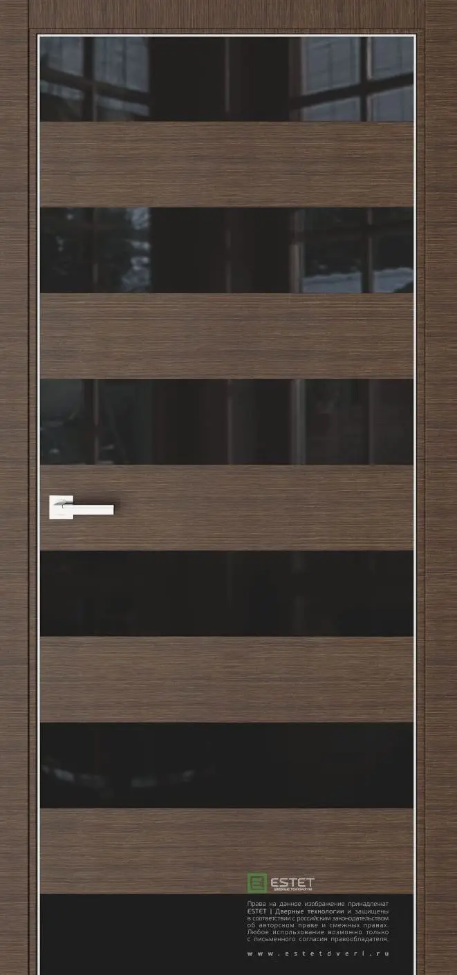 Межкомнатная дверь Урбан 4 Корица Темно-коричневый Лакобель черный