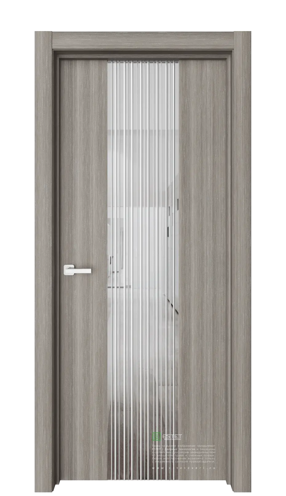 Межкомнатная дверь Вейс В7 Керамик Серый Зеркало