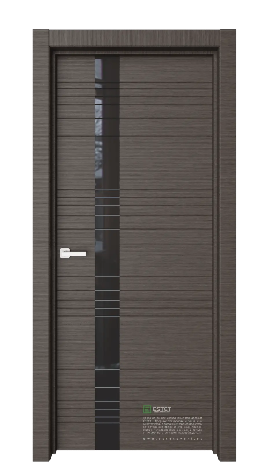 Межкомнатная дверь Вейс В3 Венге-горизонт Венге Лакобель черный