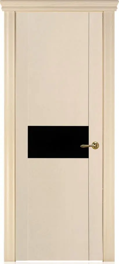 Межкомнатная дверь Рим 1 "Лакобель черный", ясень тон 6 Светлый