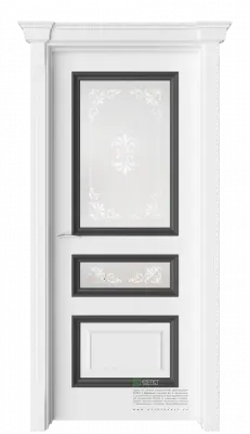 Межкомнатная дверь GE6M Ясень Винтер Белый с текстурой Сатинат белое сияние