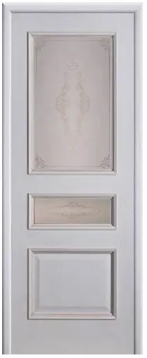 Межкомнатная дверь Вена ПО, белая патина Патина