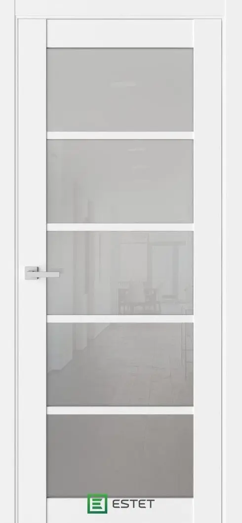 Межкомнатная дверь Версо В1 Кашемир белый Белый Триплекс графитовый