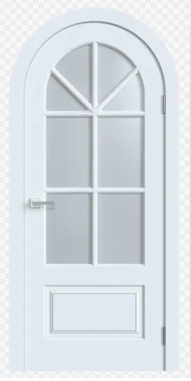 Межкомнатная дверь Арочная дверь АМПИР Лондон Ретро ПО софт белый Белый Сатинат белый