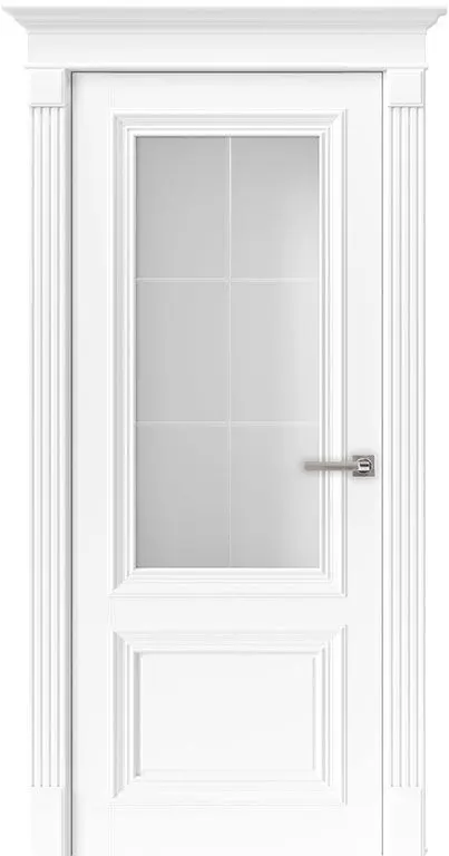 Межкомнатная дверь Uberture Катунь 81002 ПДО Дарк Вайт Белый теплый Гравировка 1