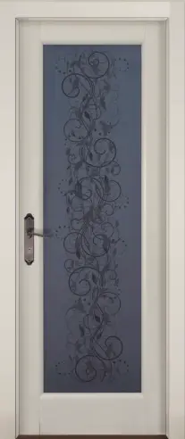 Межкомнатная дверь Витраж ПО слоновая кость ольха