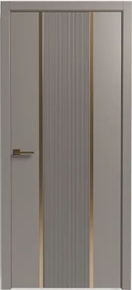 Дверь со вставкой из металла ПМ-1 Бежево-серый