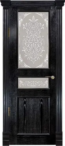 Межкомнатная дверь Прага 2 "Бовари", шпон: ясень тон 8 Тёмный