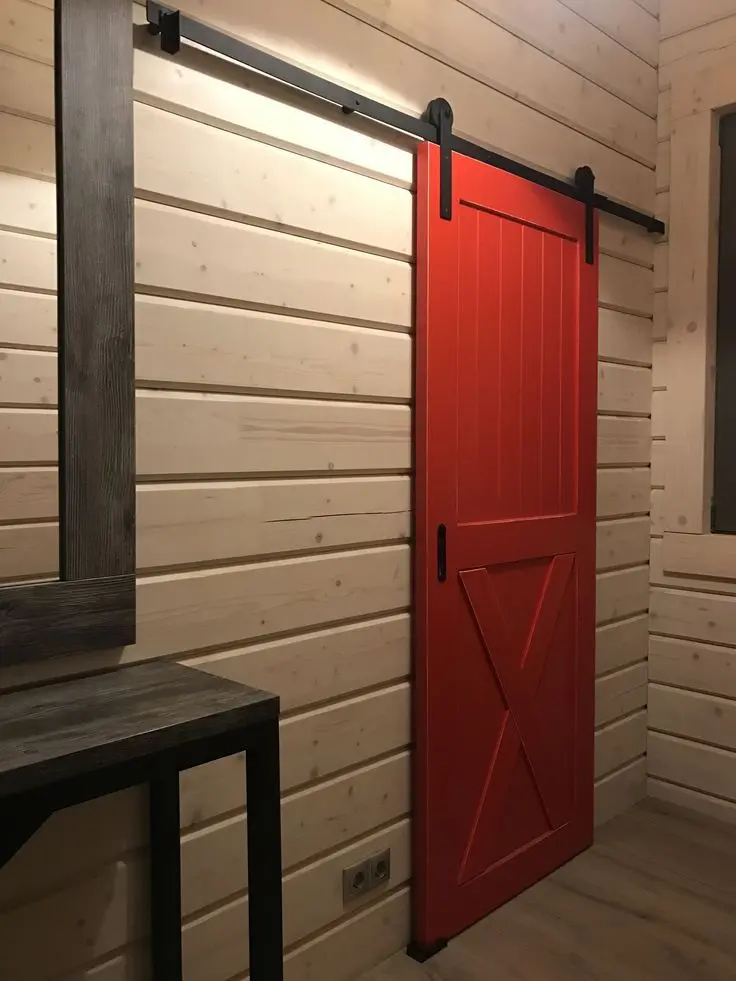 Амбарная дверь Лофт №6 RAL 3018