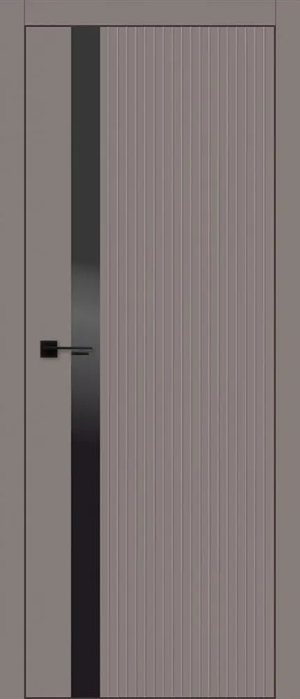 Межкомнатная дверь ДС Степс ПО черное ABS кромка софт тач серый Серый Лакобель черный