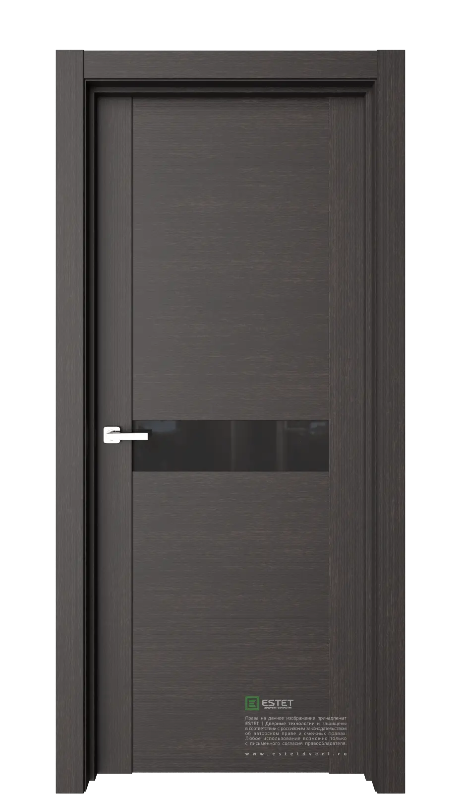 Межкомнатная дверь Тренд Т4 Венге-горизонт Венге Лакобель черный