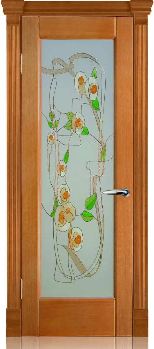 Межкомнатная дверь Рубикон "Букет", шпон: анегри тон 3 Светлый Анегри