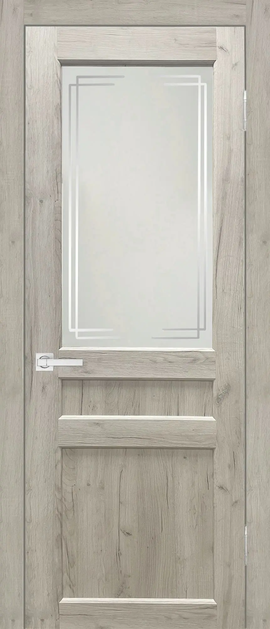 Межкомнатная дверь YD Евро 29 ПО Классика Дуб крафт белый Бежевый Сатинат белый