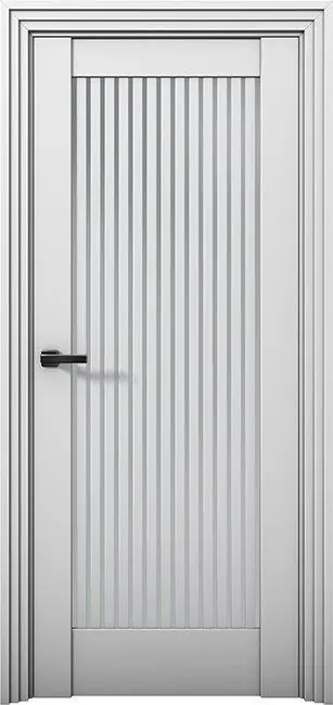 Межкомнатная дверь Ni 4 Никель Манхеттен Светло-серый Сатинат белый