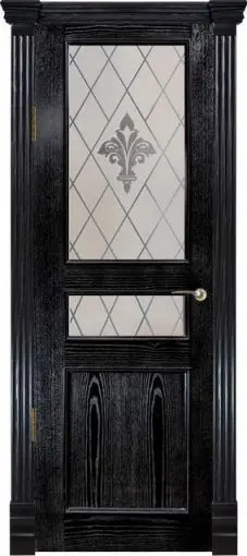 Межкомнатная дверь Прага 2 "Мирея", шпон: ясень тон 8 Тёмный