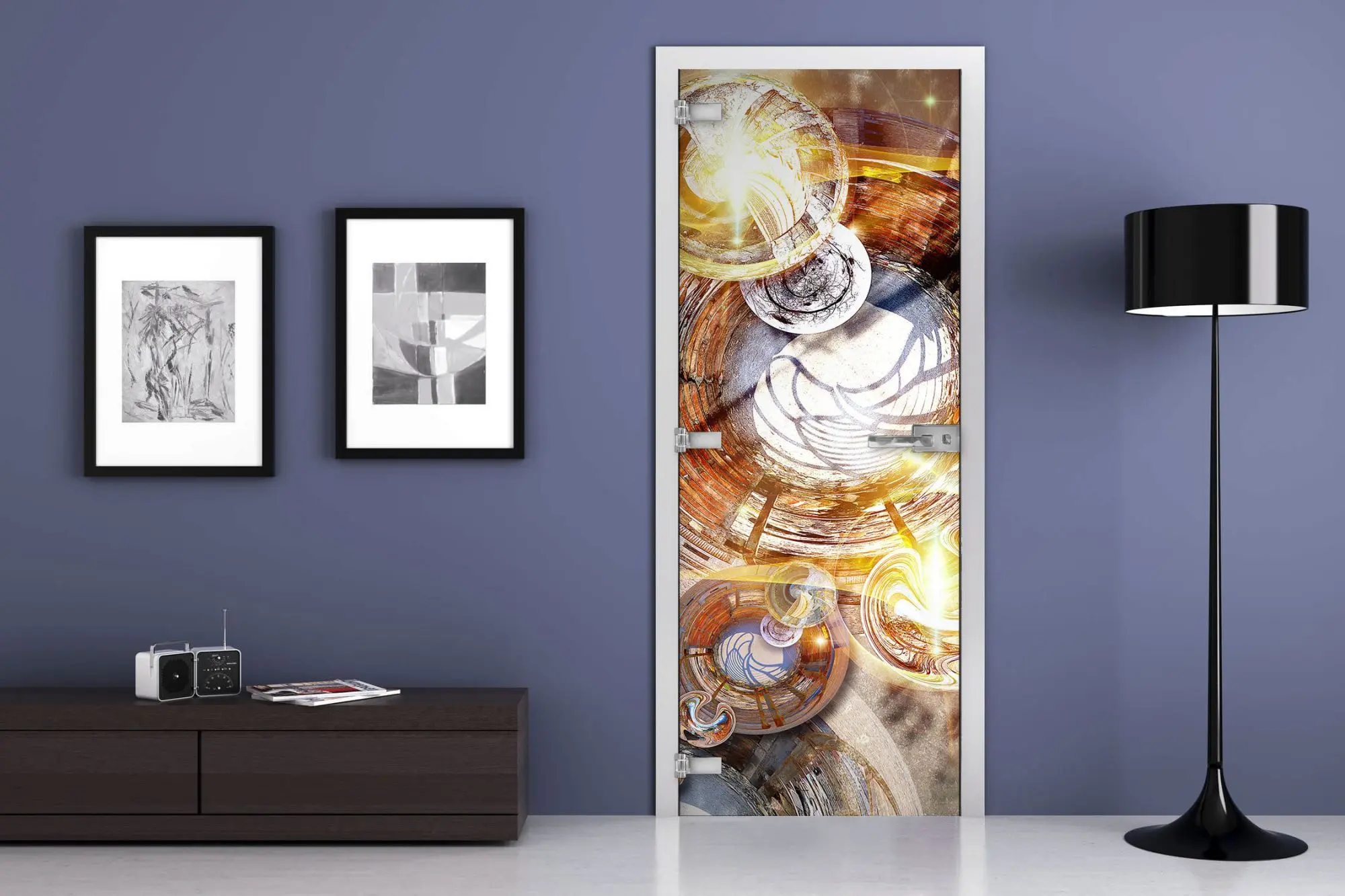 Дверь стеклянная MG-Абстракция 18