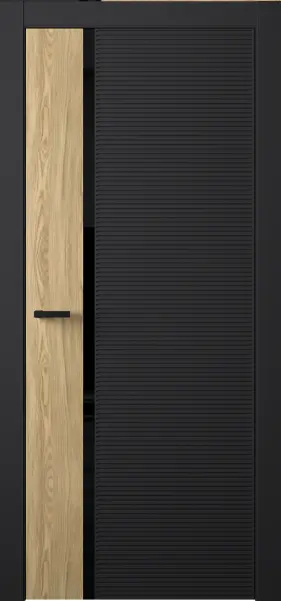 Межкомнатная дверь Entro Fashion FS-1D Черный LACOBEL Черный лак