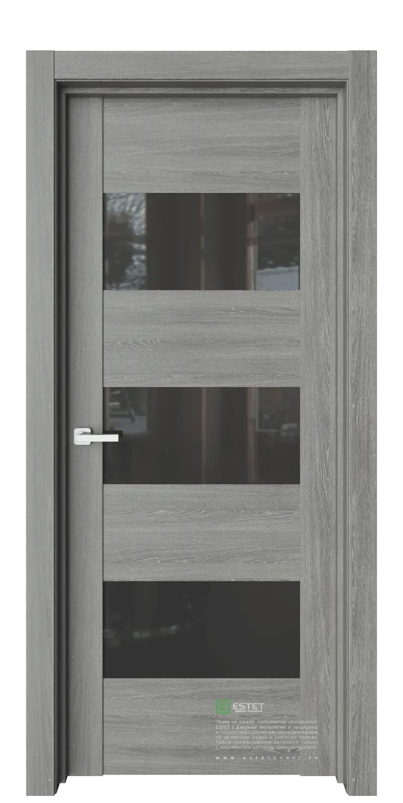 Межкомнатная дверь Тренд Т5 Орех-мраморный черный Серый