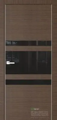 Межкомнатная дверь Урбан 6 Корица Темно-коричневый Лакобель черный