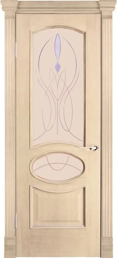 Межкомнатная дверь Алина "Жук", шпон: ясень тон 6 Светлый