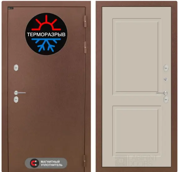 Входная дверь Лабиринт Термо магнит панель 11 капучино
