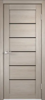 Межкомнатная дверь Linea 1 капучино Капучино LACOBEL Черный лак